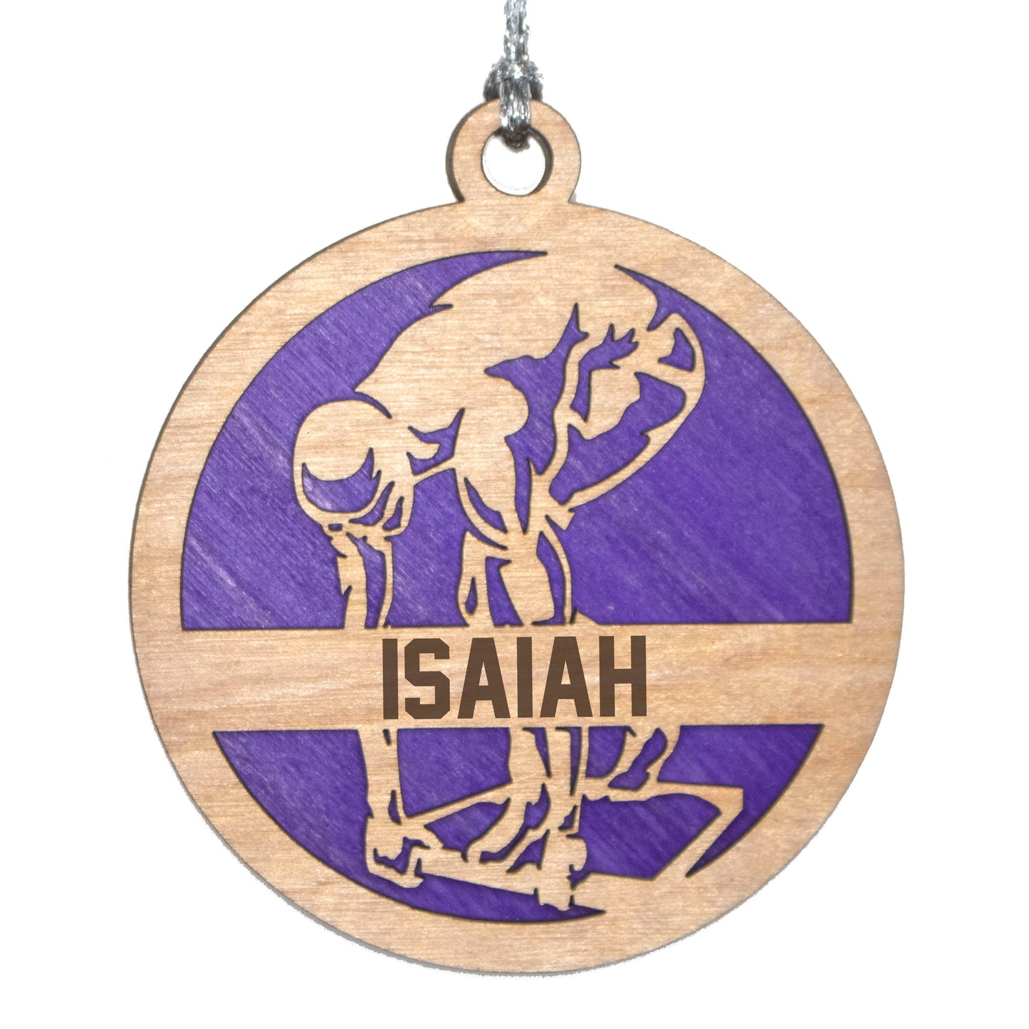 Male Swimming laser cut personalized wood ornament