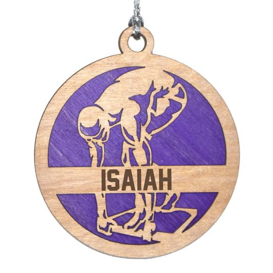 Male Swimming laser cut personalized wood ornament