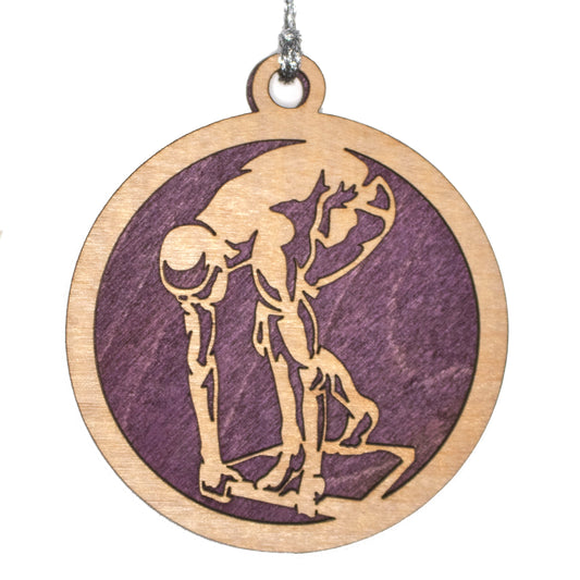 Male Swimming laser cut wood ornament