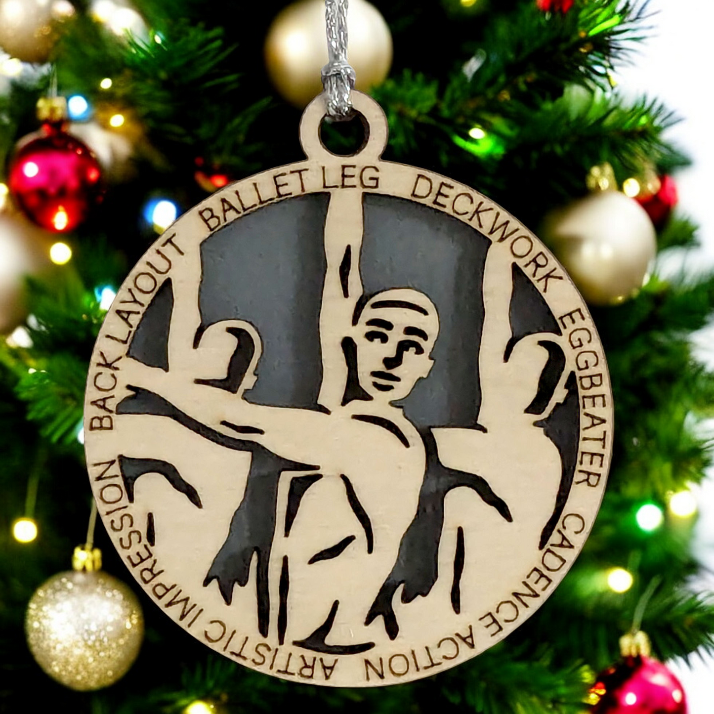 3" Handcrafted Wooden Personalized Male Synchronized Swimming Christmas Ornament - Custom Swimmer Holiday Decor