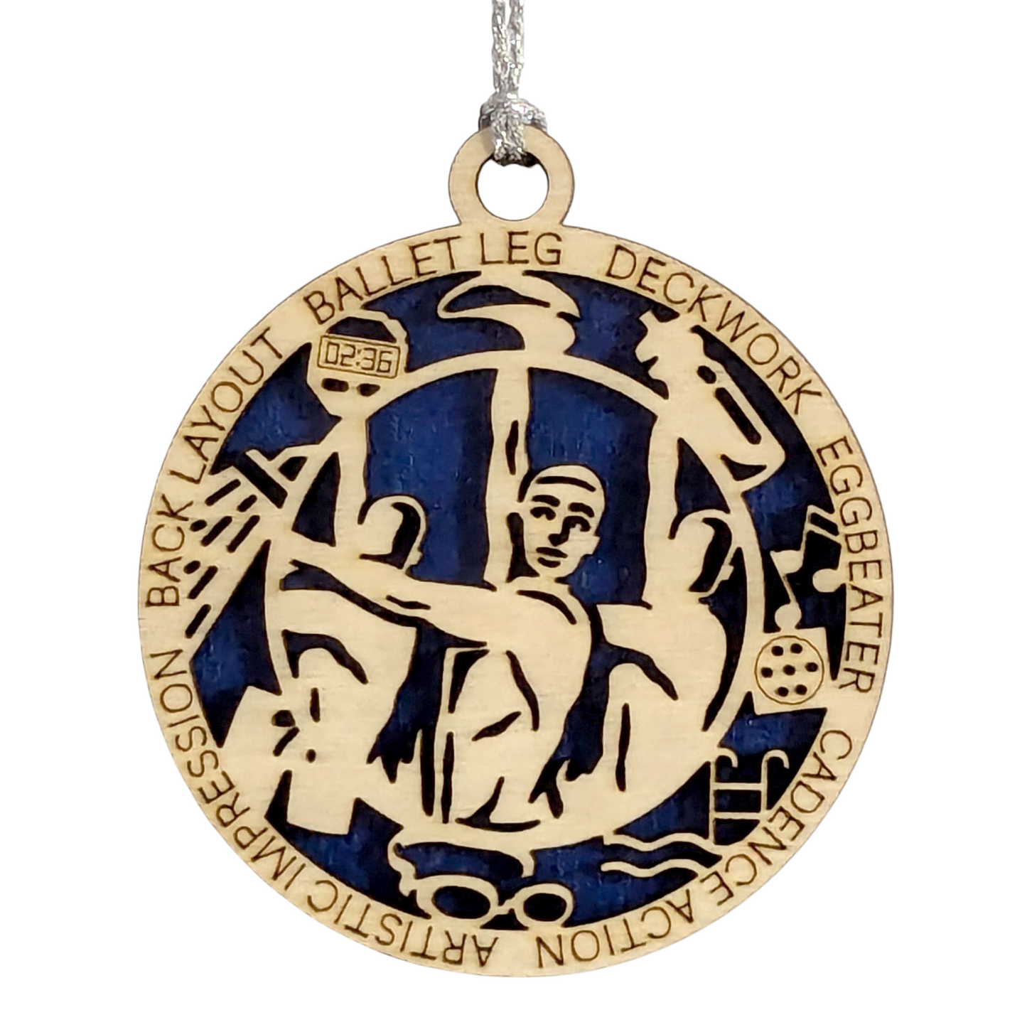 3" Handcrafted Wooden Personalized Male Synchronized Swimming Christmas Ornament - Custom Swimmer Holiday Decor