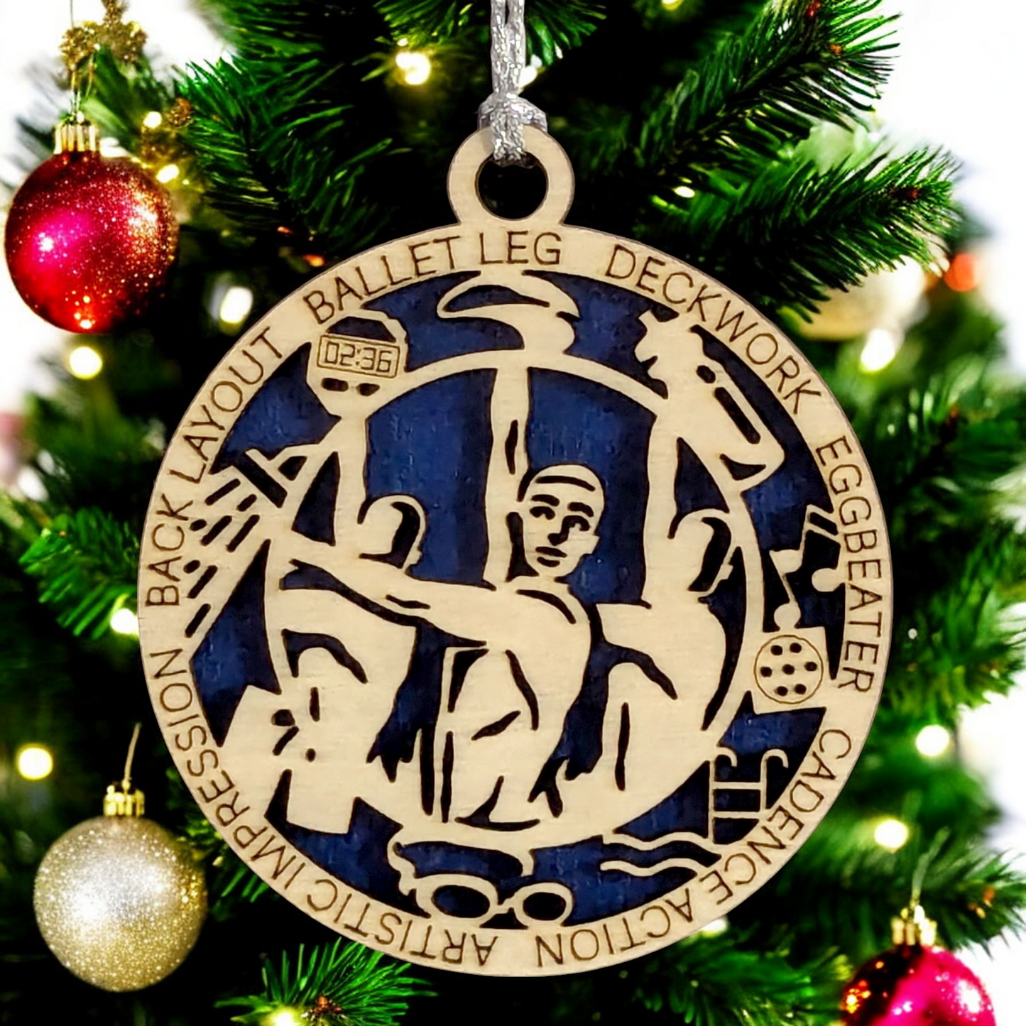 3" Handcrafted Wooden Personalized Male Synchronized Swimming Christmas Ornament - Custom Swimmer Holiday Decor
