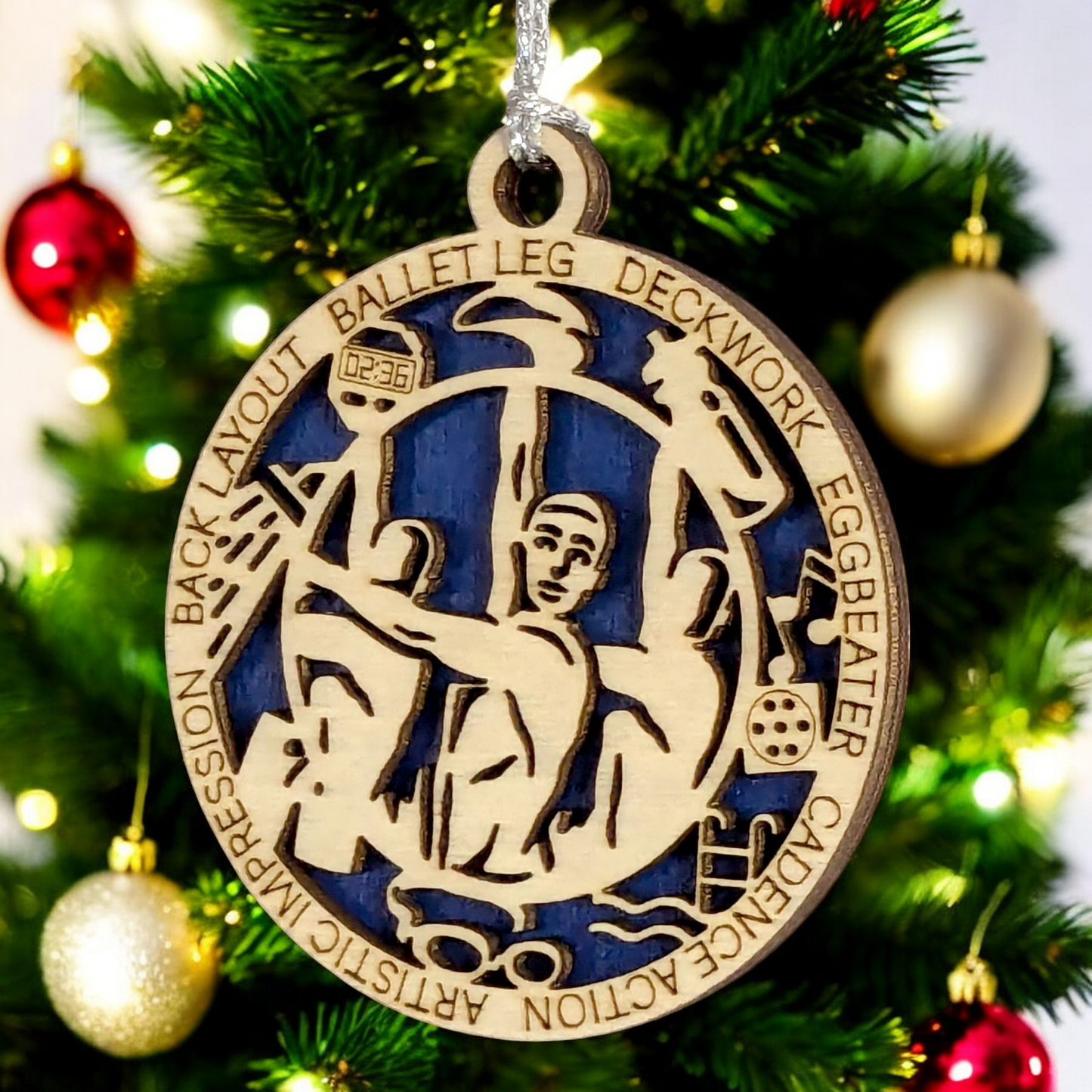 3" Handcrafted Wooden Personalized Male Synchronized Swimming Christmas Ornament - Custom Swimmer Holiday Decor