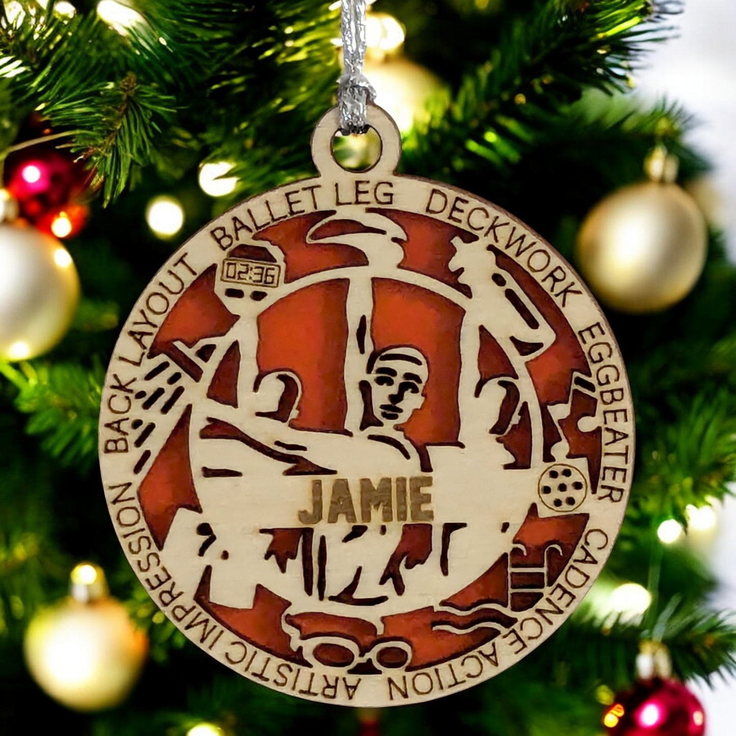 3" Handcrafted Wooden Personalized Male Synchronized Swimming Christmas Ornament - Custom Swimmer Holiday Decor