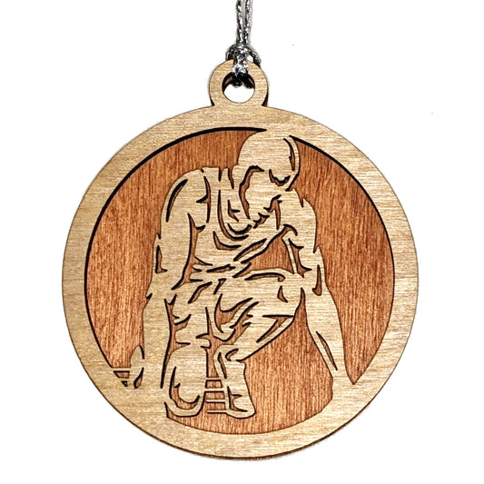 Male Track & Field laser cut wood ornament