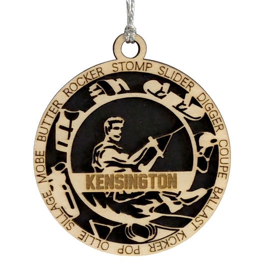 Personalized Male Wakeboarding Christmas Ornament - 3" Laser Cut Handcrafted Wooden Holiday Decor - Customizable Wakeboarder Xmas Tree Decoration - Unique Gift for Wakeboard Enthusiasts