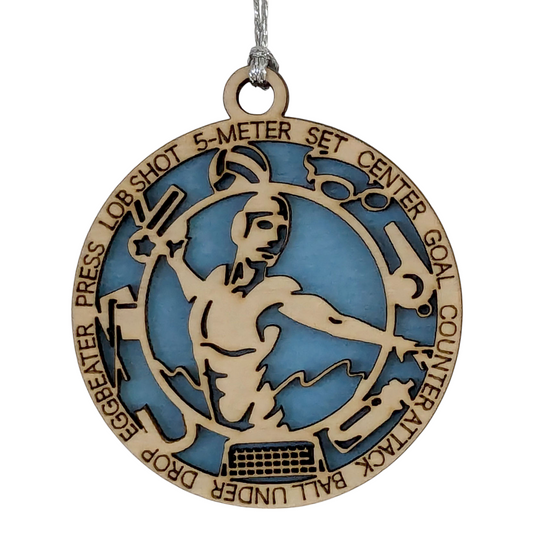 3" Handcrafted Wooden Personalized Male Water Polo Christmas Ornament - Custom Aquatic Sports Holiday Decor