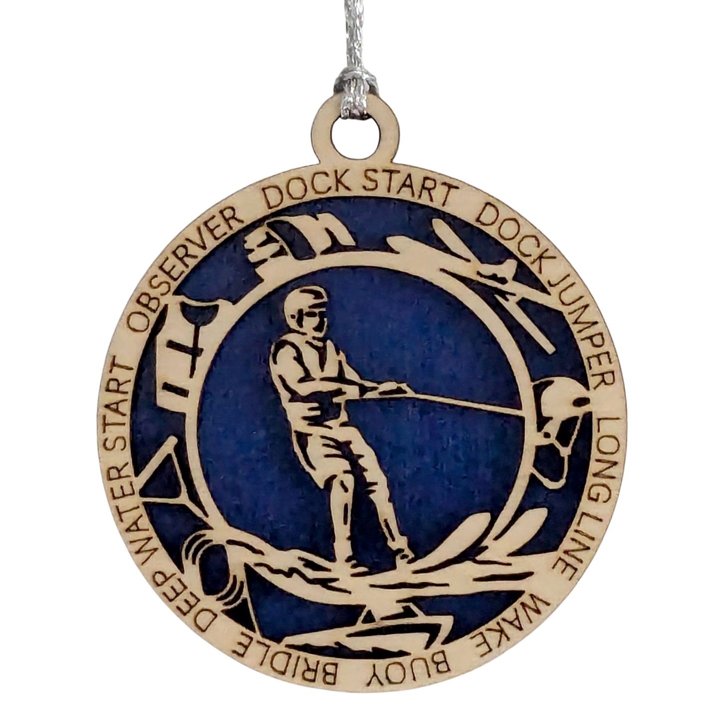 3-Inch Personalized Male Water Skiing Christmas Ornament - Handcrafted Wooden Water Skier Holiday Decoration - Customizable Holiday Keepsake for Water Sports Enthusiasts - Unique Christmas Tree Decor