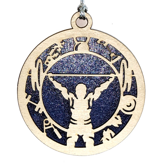 Male Weightlifting laser cut wood ornament