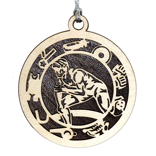Male Wrestling laser cut wood ornament