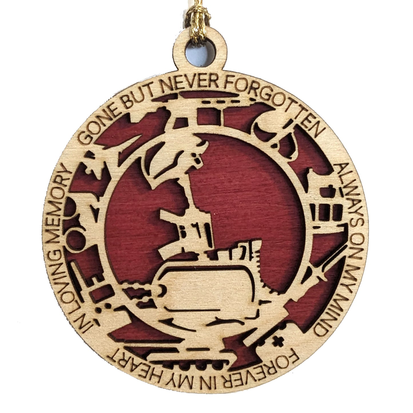Personalized Marine Corps Christmas Ornament - Handcrafted Wood Battlefield Cross Tribute with Custom Dog Tags - Military Veteran Gift USMC Memorial Keepsake