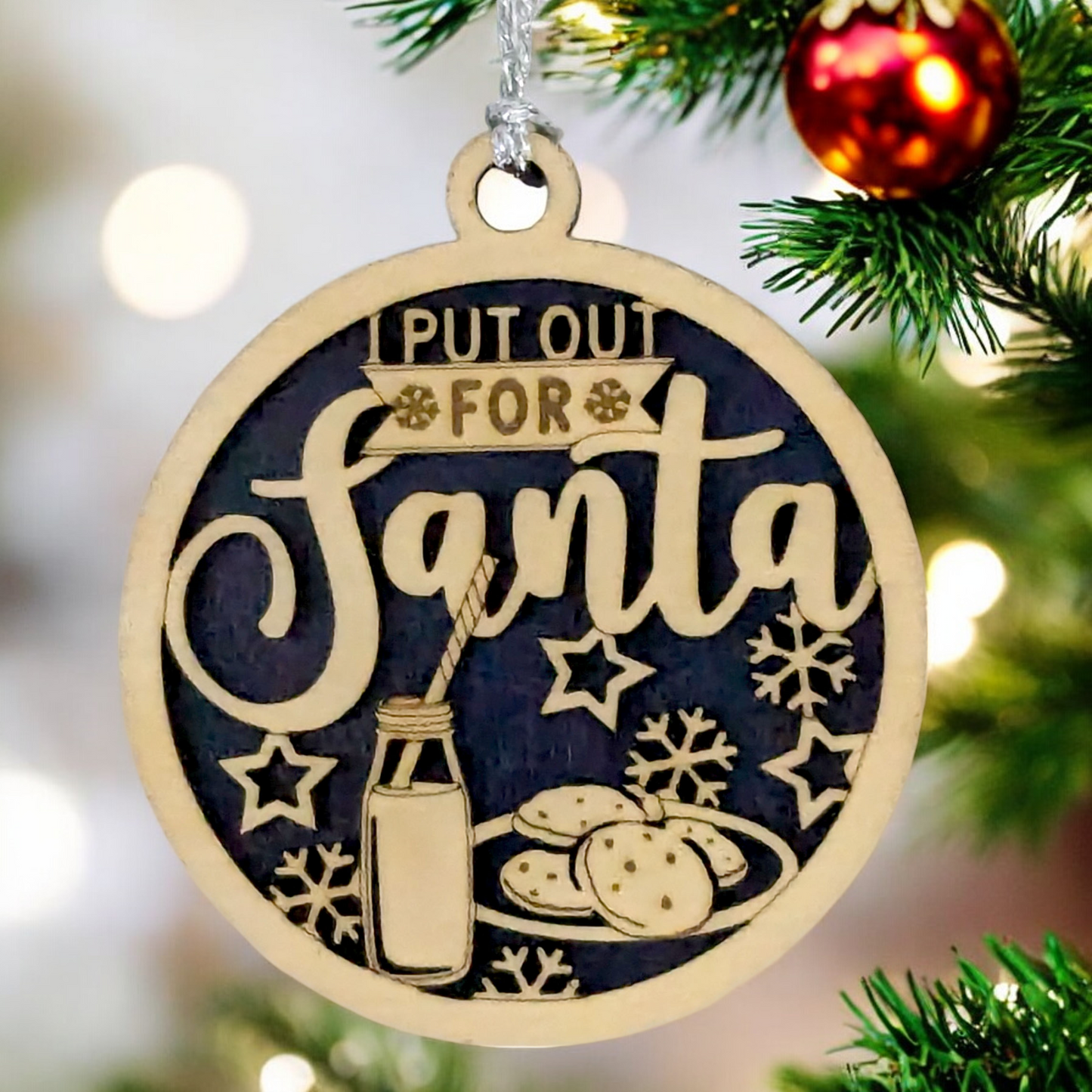 Lewd Santa Humor 3" Round Wooden Ornament - Naughty Christmas Decor - 2-Layer Handcrafted USA Gift