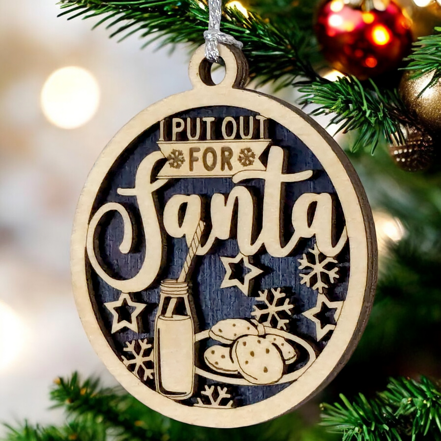 Lewd Santa Humor 3" Round Wooden Ornament - Naughty Christmas Decor - 2-Layer Handcrafted USA Gift