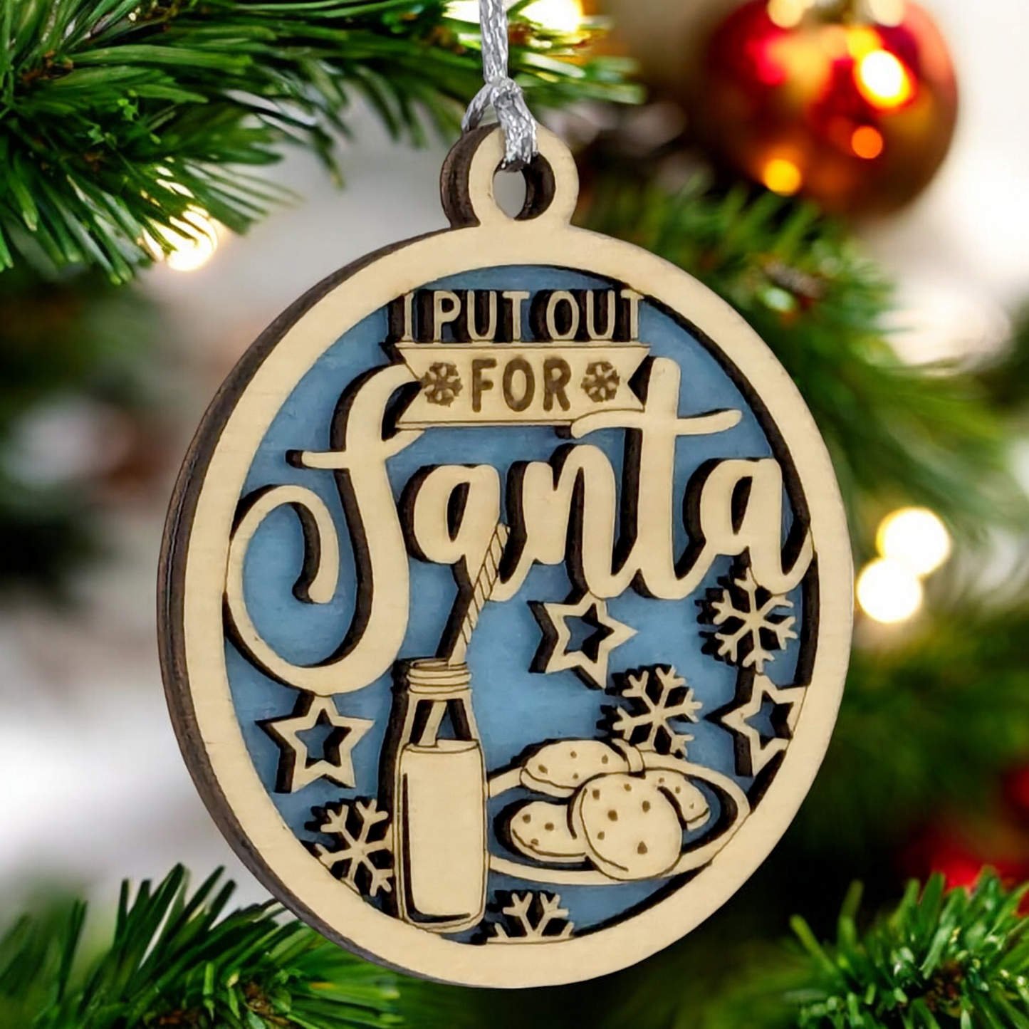 Lewd Santa Humor 3" Round Wooden Ornament - Naughty Christmas Decor - 2-Layer Handcrafted USA Gift