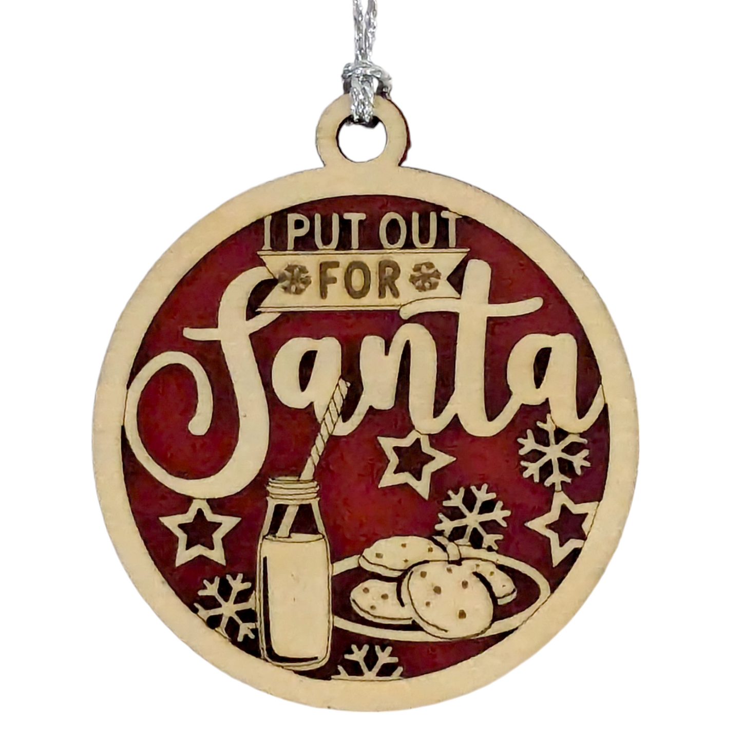 Lewd Santa Humor 3" Round Wooden Ornament - Naughty Christmas Decor - 2-Layer Handcrafted USA Gift