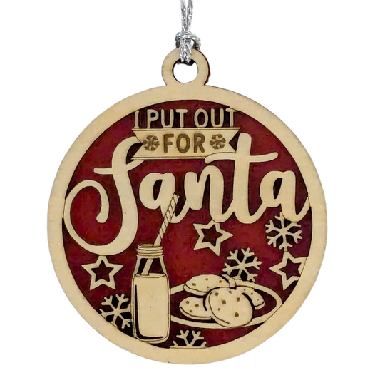 Lewd Santa Humor 3" Round Wooden Ornament - Naughty Christmas Decor - 2-Layer Handcrafted USA Gift