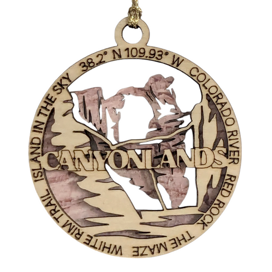 Canyonlands National Park Red Rock Landscape - Utah Souvenir 3" Wooden Ornament, 2-Layer Christmas Decor, Oregon-Made