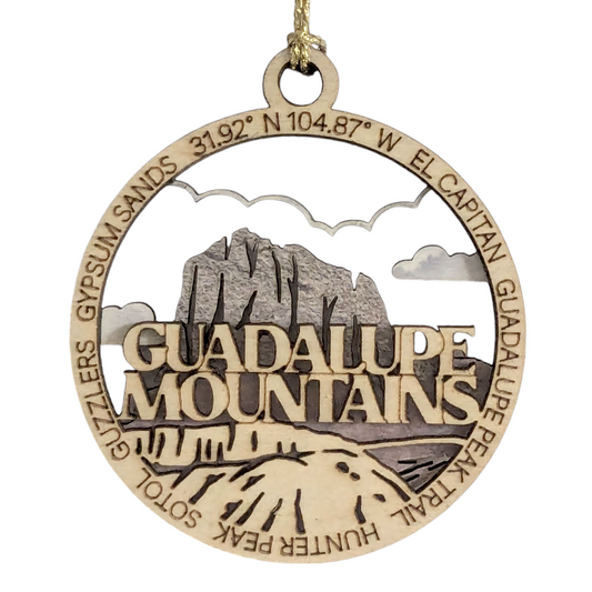 Guadalupe Mountains National Park Keepsake - El Capitan 3" Wooden Ornament - Laser Cut Christmas Tree Decor - USA Crafted