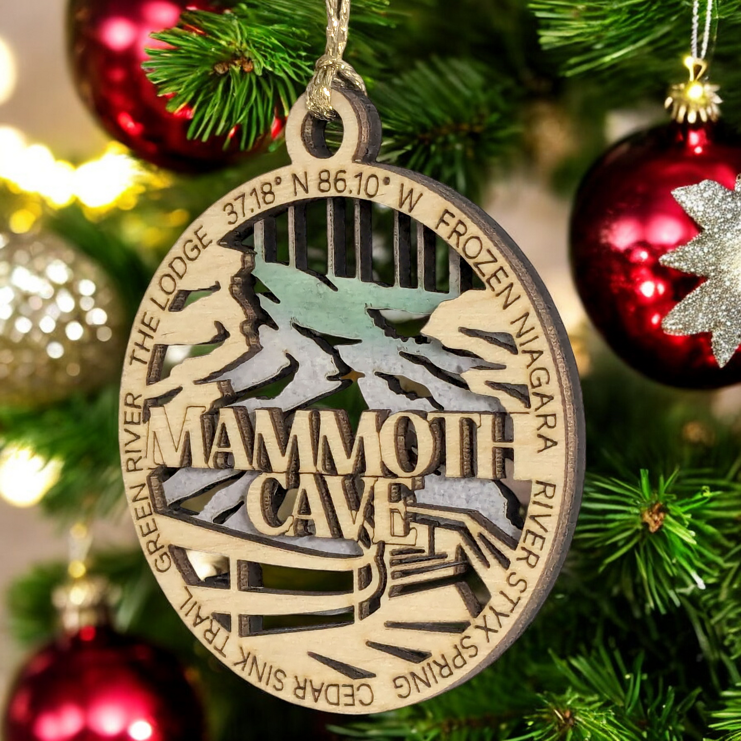 Mammoth Cave National Park Keepsake - Handcrafted Wooden Christmas Ornament 3" -  Made in USA