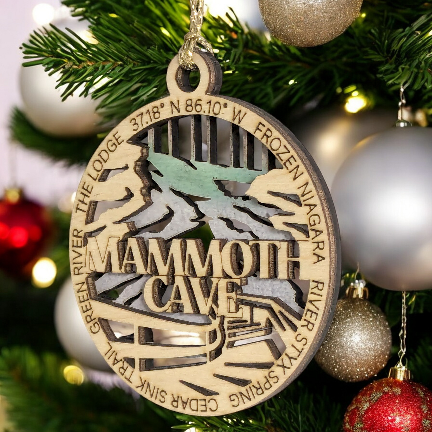 Mammoth Cave National Park Keepsake - Handcrafted Wooden Christmas Ornament 3" -  Made in USA