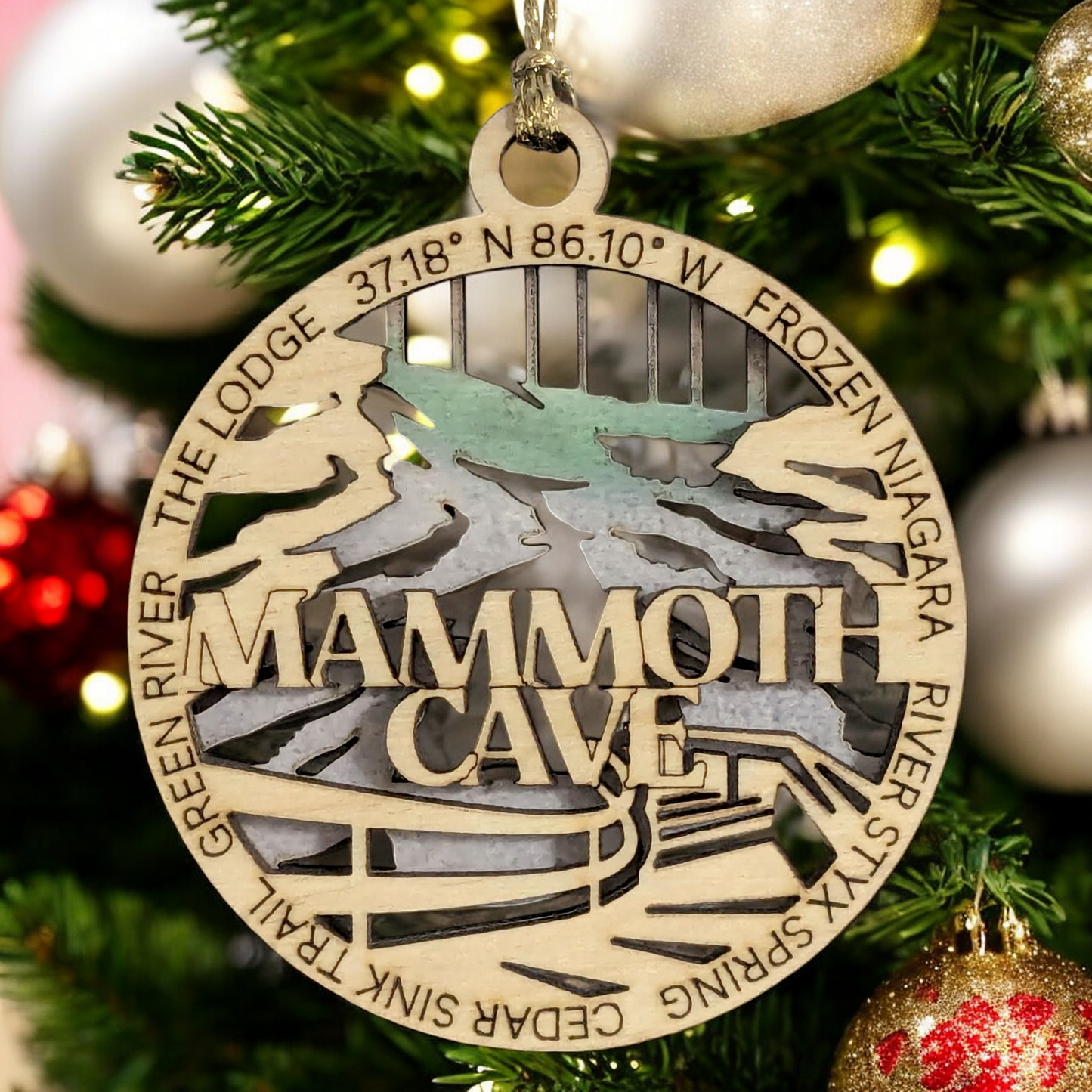 Mammoth Cave National Park Keepsake - Handcrafted Wooden Christmas Ornament 3" -  Made in USA