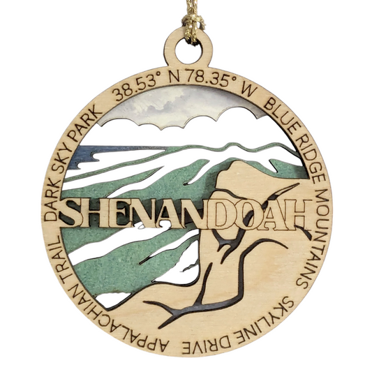 Shenandoah National Park Souvenir - Blue Ridge Mountains Christmas Ornament - 3" Laser Cut Wood