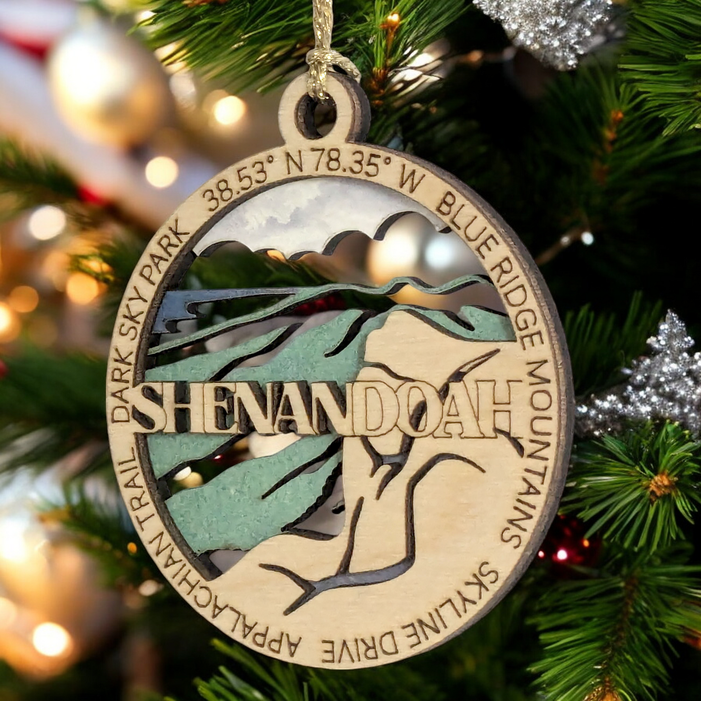 Shenandoah National Park Souvenir - Blue Ridge Mountains Christmas Ornament - 3" Laser Cut Wood