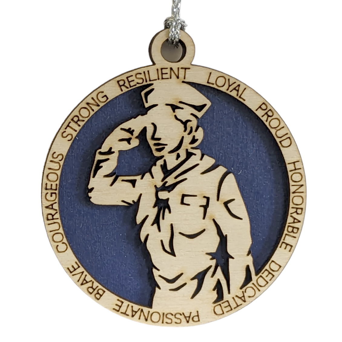 Patriotic Female Navy Sailor Christmas Ornament - Handcrafted Wood Military Gift for Women in Uniform