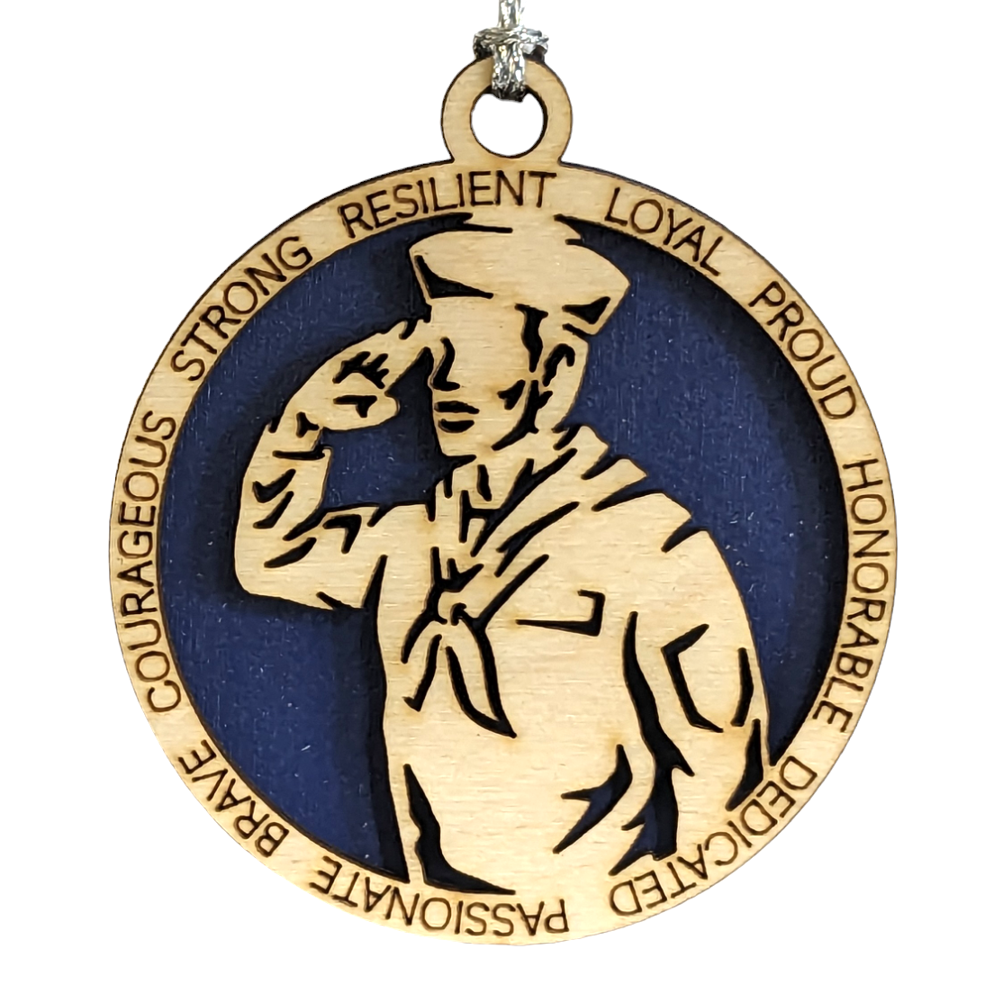 Laser Cut Wood Navy Sailor Christmas Ornament - Patriotic Military Gift for Male Veterans