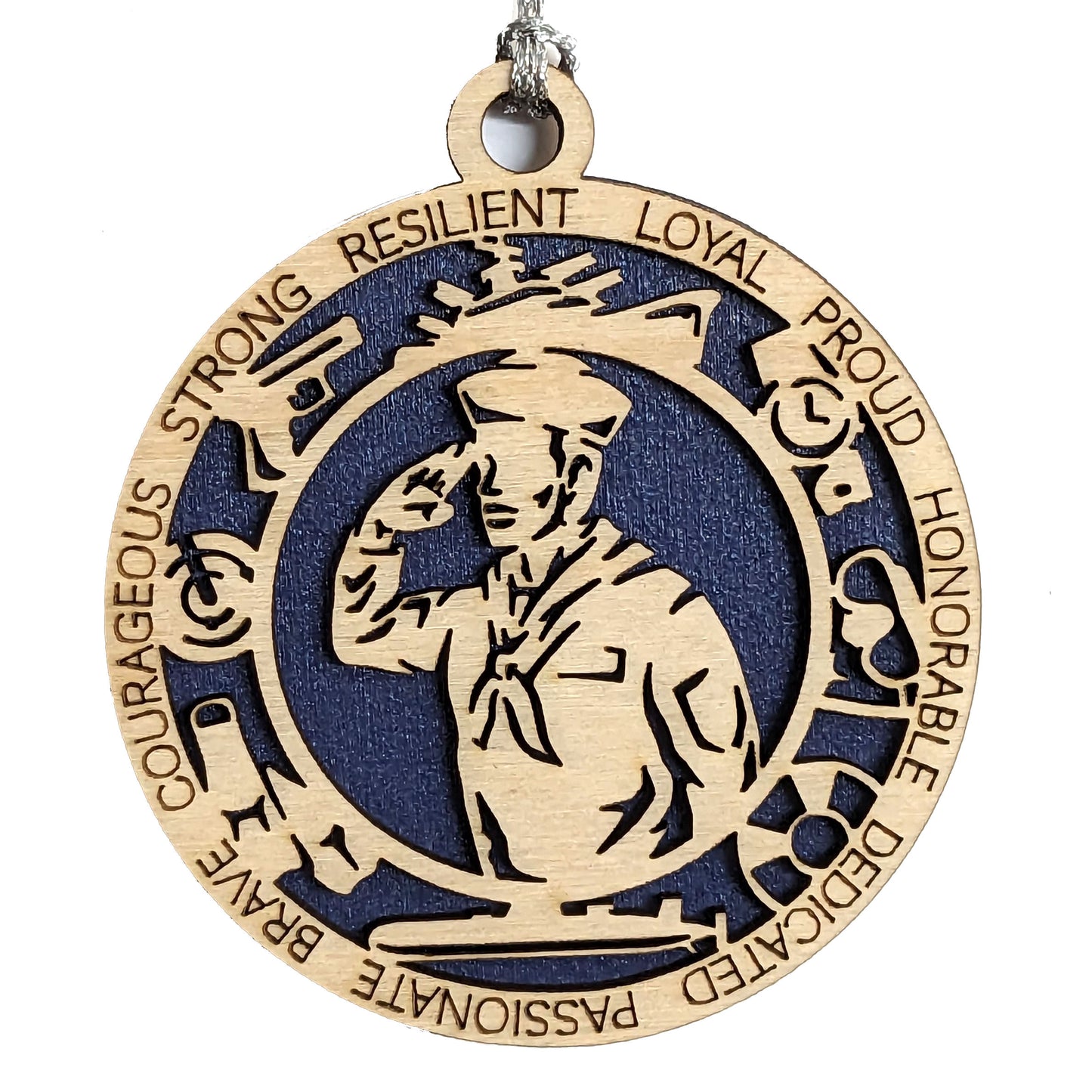 Patriotic Male Navy Sailor Wooden Christmas Ornament - 3" Laser Cut Military Tribute - Handmade in USA - Perfect Gift for Navy Dad or Veteran