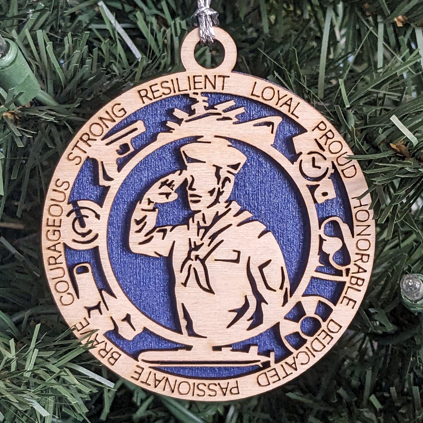 Patriotic Male Navy Sailor Wooden Christmas Ornament - 3" Laser Cut Military Tribute - Handmade in USA - Perfect Gift for Navy Dad or Veteran