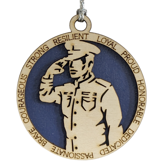 3" Wooden Navy Sailor Ornament for Men - Handcrafted Military Christmas Gift, Made in USA