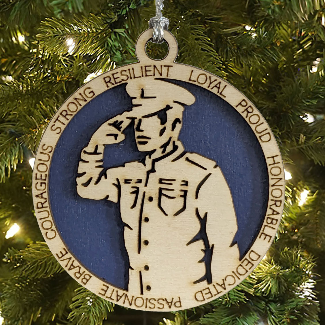 3" Wooden Navy Sailor Ornament for Men - Handcrafted Military Christmas Gift, Made in USA
