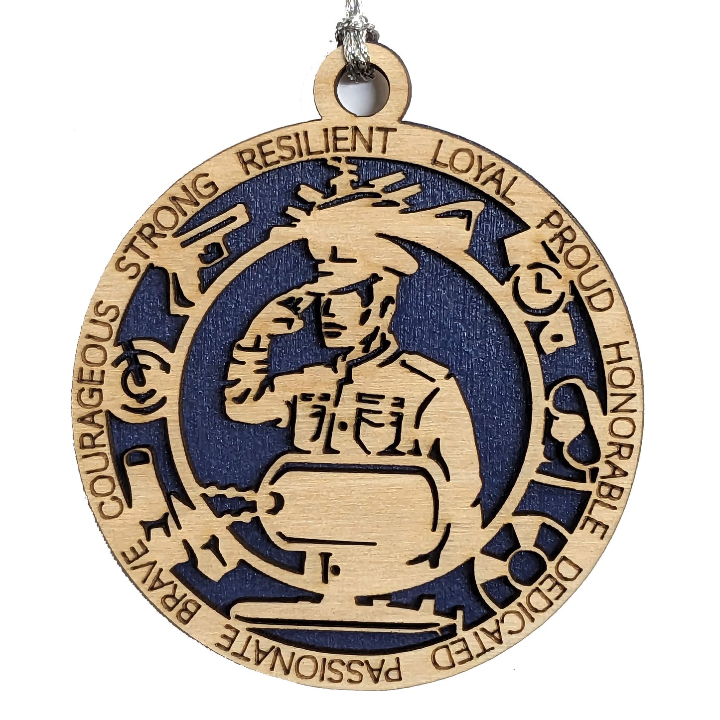 Personalized Navy Sailor Ornament - Male Military Christmas Decoration, Custom Dog Tags, Handcrafted Wood Gift