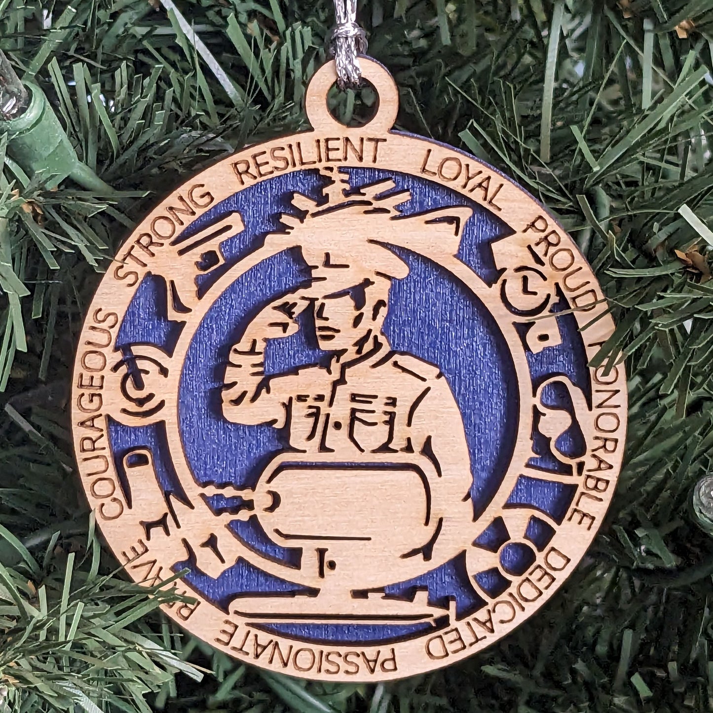 Personalized Navy Sailor Ornament - Male Military Christmas Decoration, Custom Dog Tags, Handcrafted Wood Gift