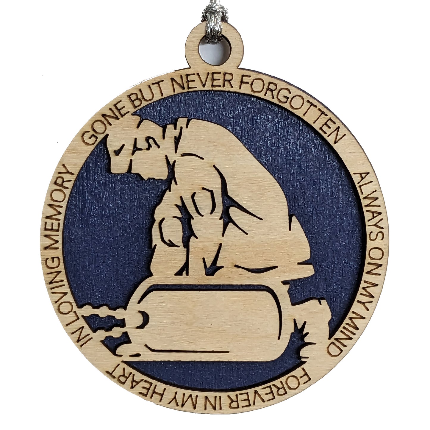 Personalized Navy Sailor Memorial Christmas Ornament - Handcrafted Wooden Tribute with Custom Dog Tags
