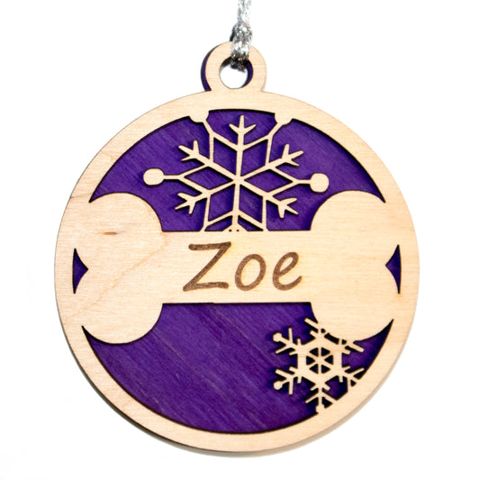 Spoil Your Dog This Christmas: Custom Dog Bone Ornament with Name & Festive Colors