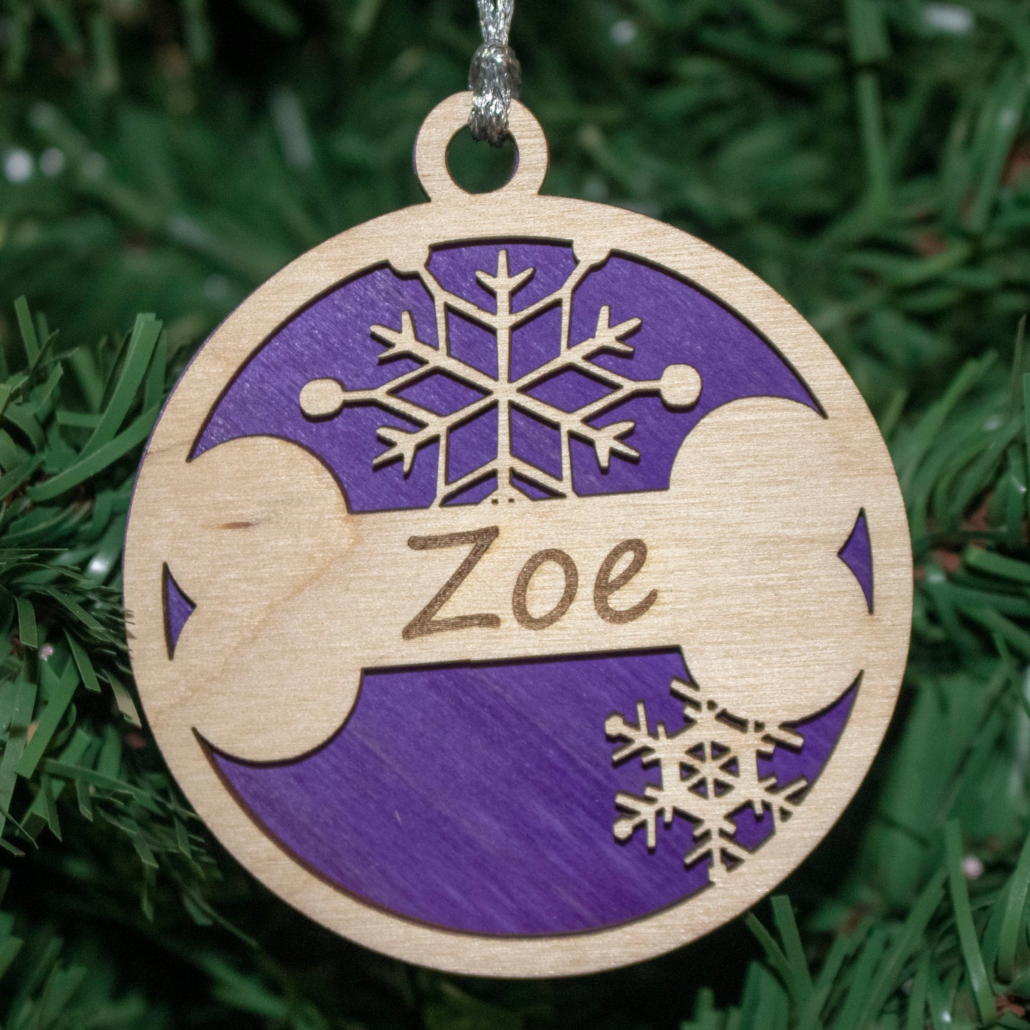 Spoil Your Dog This Christmas: Custom Dog Bone Ornament with Name & Festive Colors