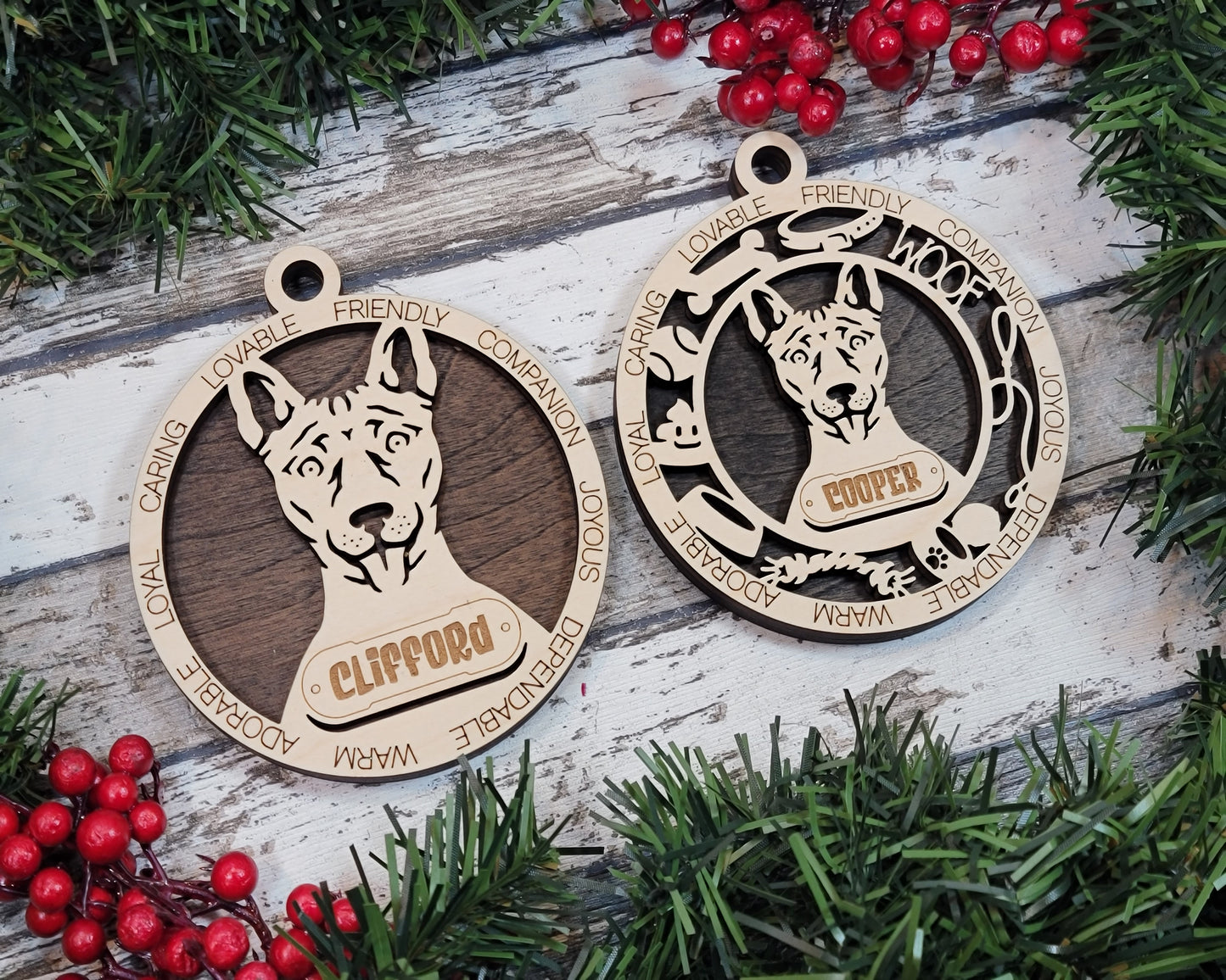 Personalized Basenji Dog Christmas Ornament - 3" Round, 2-Layer Laser Cut Wood - Customizable Name Tag & Text - Handcrafted in USA - Choose Colorful Backgrounds - Perfect Holiday Gift for Dog Lovers
