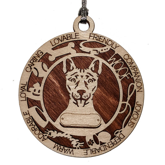 Personalized Basenji Dog Christmas Ornament - 3" Round, 2-Layer Laser Cut Wood - Customizable Name Tag & Text - Handcrafted in USA - Choose Colorful Backgrounds - Perfect Holiday Gift for Dog Lovers