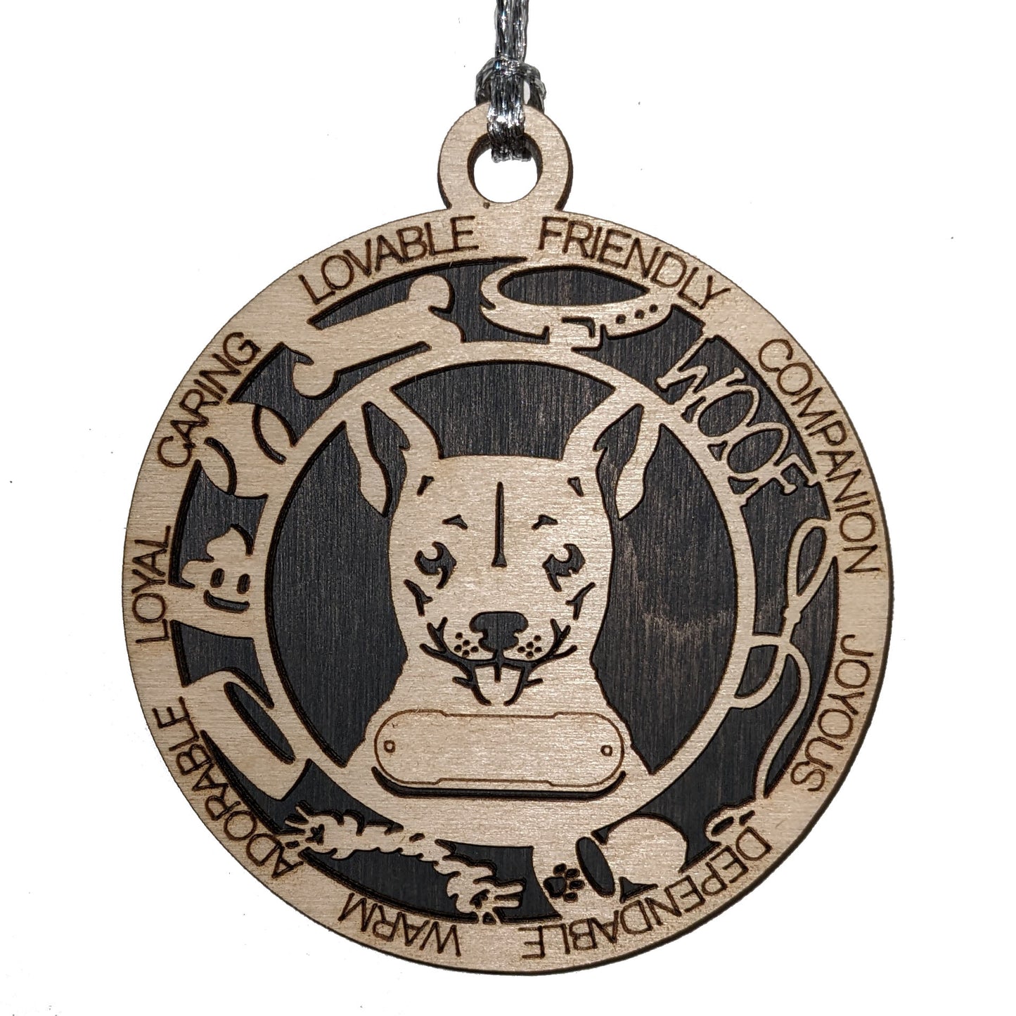 Personalized 3" Round Wooden Dog Christmas Ornament - Deer Head Chihuahua Design - Customizable Name & Text - Handcrafted in USA - 2 Layer Laser Cut - Choose Background Color or Print