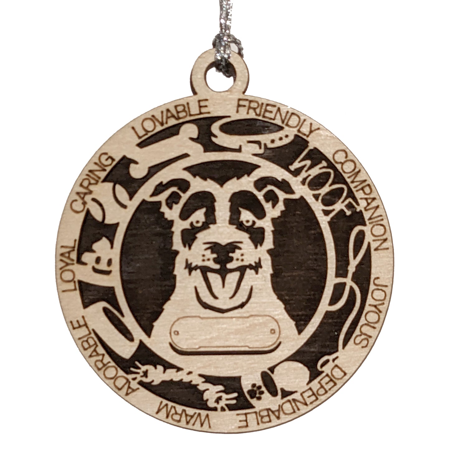 Personalized 3" Round Wooden Christmas Ornament - Long Hair Jack Russell Dog Theme - Customizable Name Tag & Text - Handcrafted in USA - Choose Colorful Backgrounds - Perfect Holiday Gift!