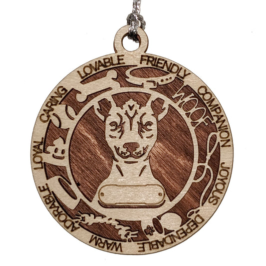 Personalized 3" Round Wooden Dog Christmas Ornament - Mexican Hairless Design - Customizable Name Tag & Text - Handcrafted in USA - Choose Colorful Backgrounds - Perfect Holiday Gift for Pet Lovers