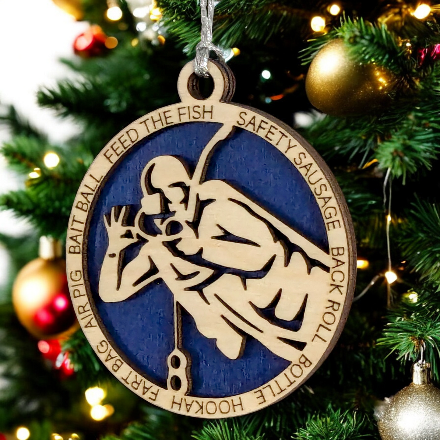 3" Handcrafted Wooden Personalized Scuba Diving Christmas Ornament - Custom Underwater Adventure Holiday Decor