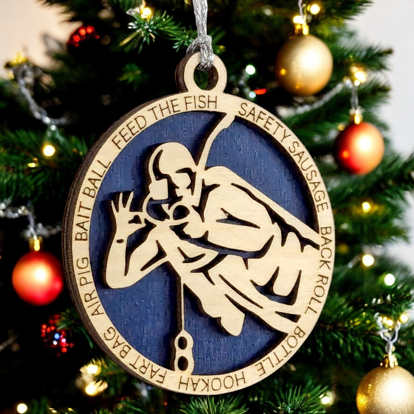 3" Handcrafted Wooden Personalized Scuba Diving Christmas Ornament - Custom Underwater Adventure Holiday Decor