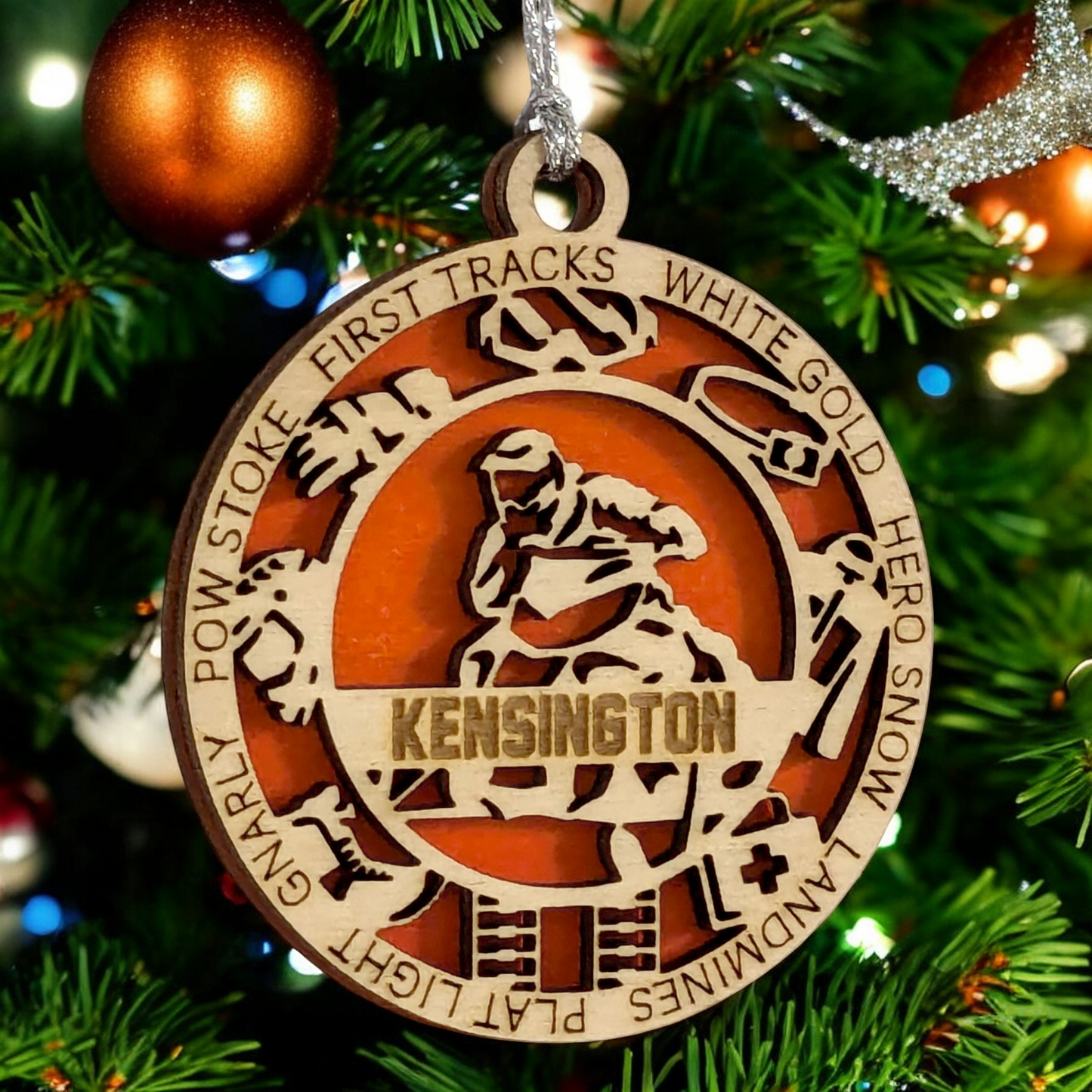 3" Laser Cut Handcrafted Wooden Personalized Snowmobiling Christmas Ornament - Unique Holiday Decor, Customizable Snowmobile Winter Sport Keepsake for Snowmobilers - Rustic Wood Tree Decoration