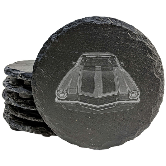 Rev Up Your Style: 1971 Chevy Camaro Laser-Etched Coasters