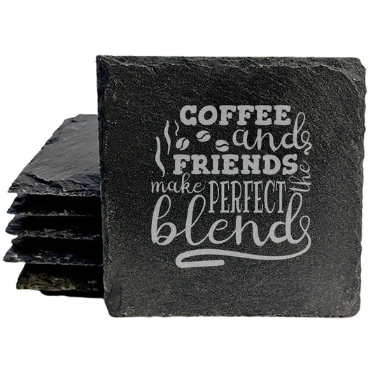 Friendship &amp; Coffee Lovers Must-Have: Hilarious "Perfect Blend" Coasters in Gray Slate
