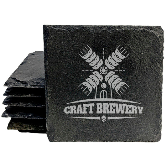 The Perfect Conversation Starter: Craft Brewery Themed Coasters in Gray Slate