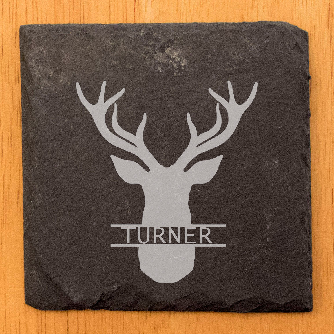 Buck Yeah! Monogrammed Coasters with a Majestic Deer (Add Your Text)